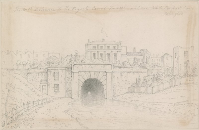A entrada oeste do Regent&39;s Canal Tunnel e a nova White Conduit Street, Islington de Thomas Hosmer Shepherd