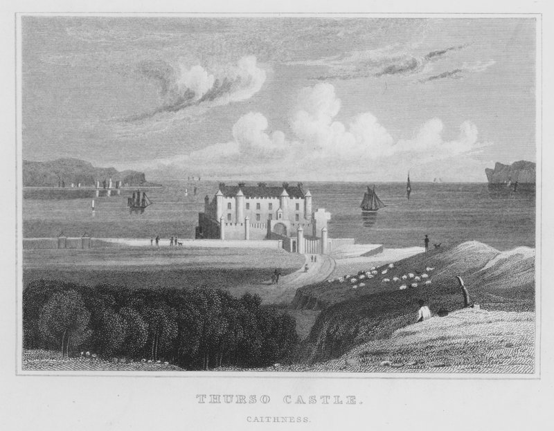 Castelo do Thurso, Caithness (gravura) de Thomas Hosmer Shepherd