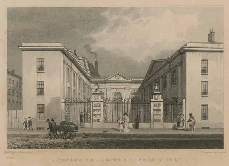 Salão do Vintner, Upper Thames Street, Londres de Thomas Hosmer Shepherd