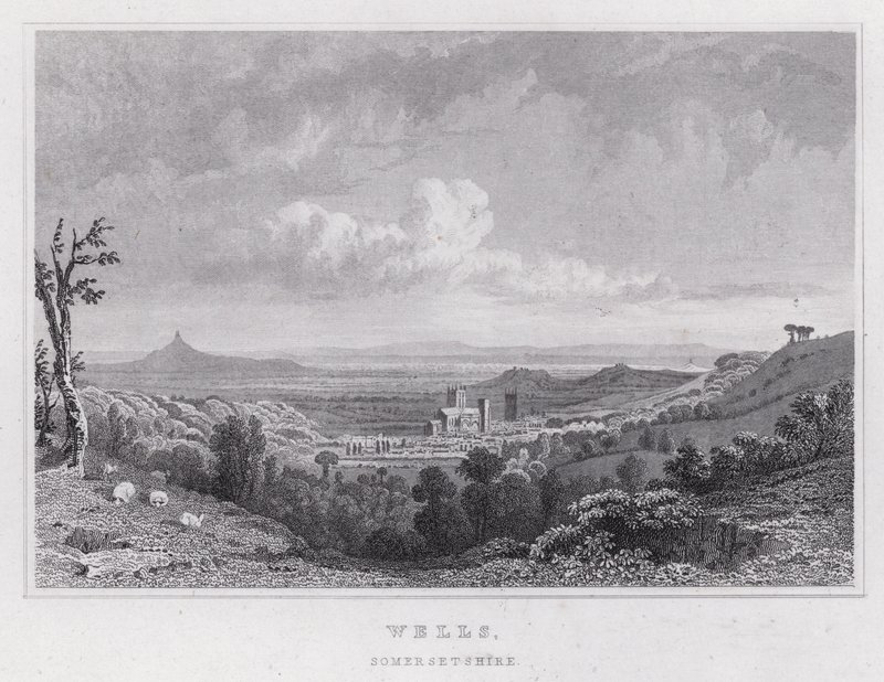 Wells, Somersetshire (gravura) de Thomas Hosmer Shepherd