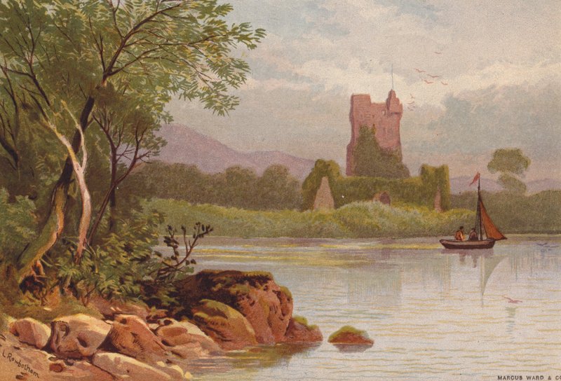 Killarney Lakes, Castelo Ross (cor litho) de Thomas Leeson the Elder Rowbotham