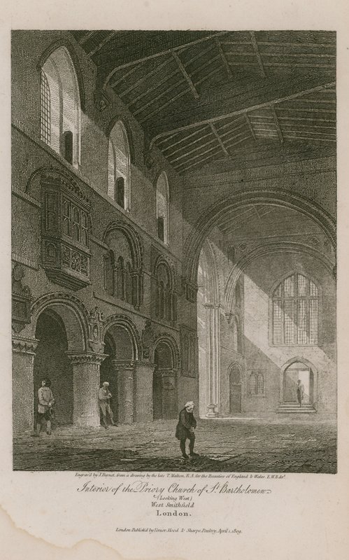Interior da Igreja de São Bartolomeu, o Grande de Thomas Malton
