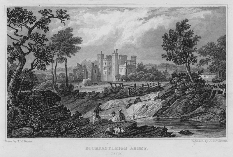 Buckfastleigh Abbey, Devon (gravura) de Thomas Mann (after) Baynes