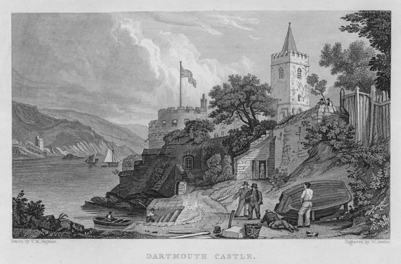 Castelo de Dartmouth (gravura) de Thomas Mann (after) Baynes