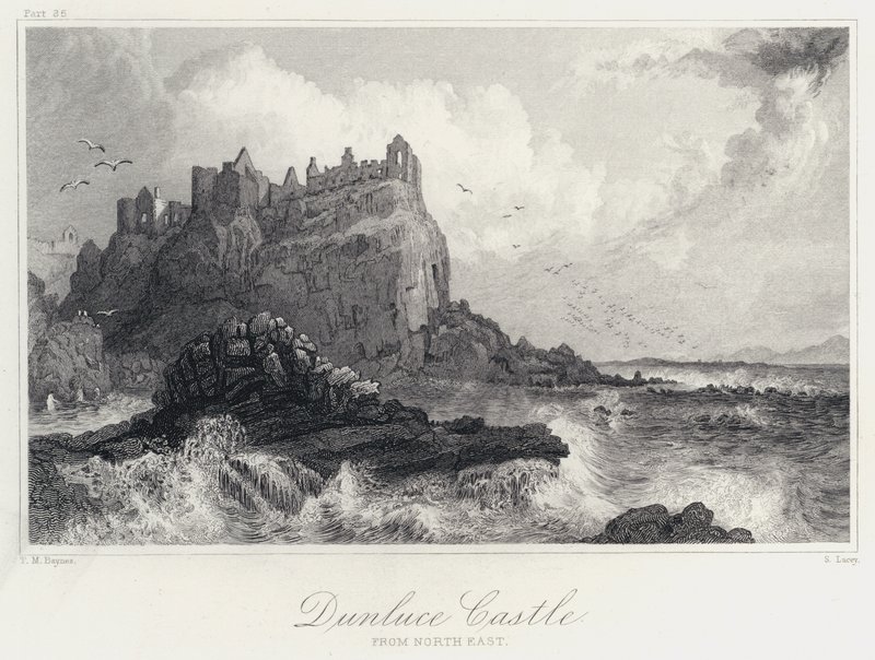 Castelo de Dunluce, do Nordeste (gravura) de Thomas Mann (after) Baynes