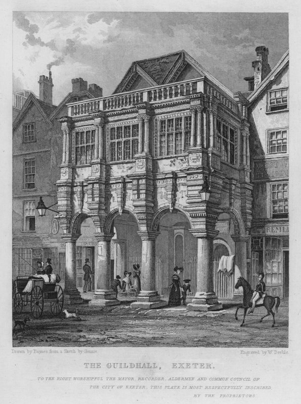 O Guildhall, Exeter (gravura) de Thomas Mann (after) Baynes