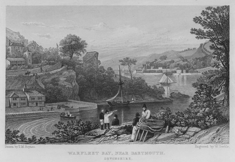 Warfleet Bay, perto de Dartmouth, Devonshire (gravura) de Thomas Mann (after) Baynes