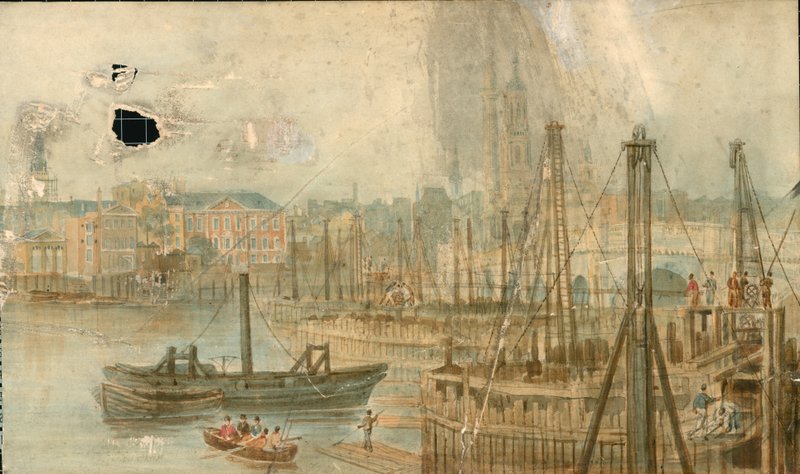 Panorama do rio Tamisa, lado norte, em 13 partes de Thomas Mann Baynes