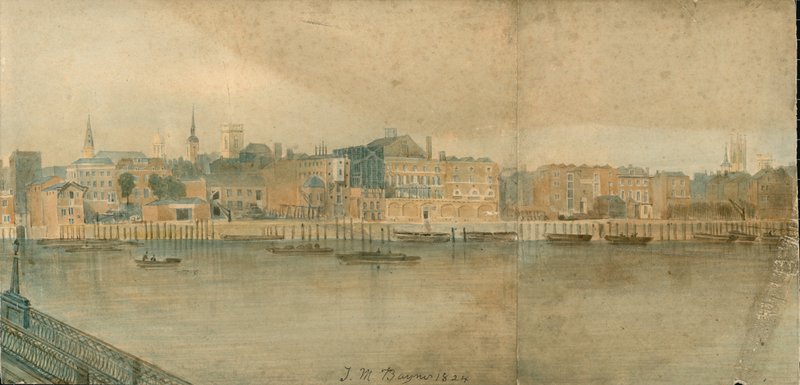 Panorama do rio Tamisa, lado norte, em 13 partes de Thomas Mann Baynes