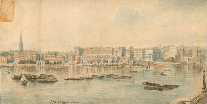 Panorama do rio Tamisa, lado norte, em 13 partes de Thomas Mann Baynes