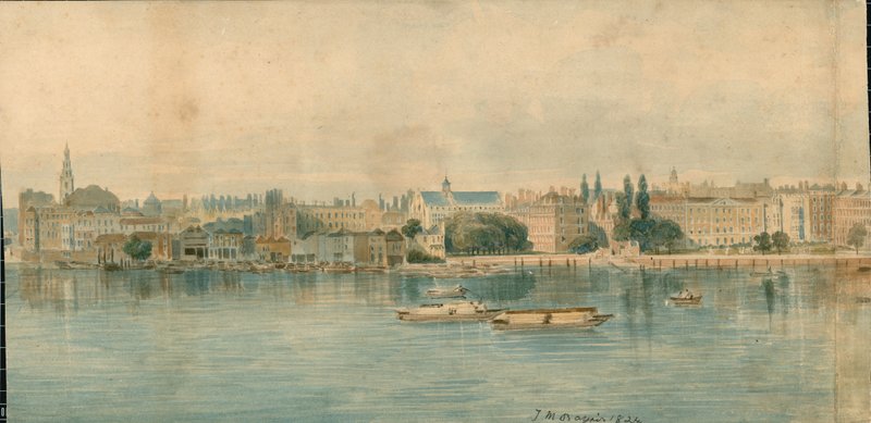 Panorama do rio Tamisa, lado norte, em 13 partes de Thomas Mann Baynes