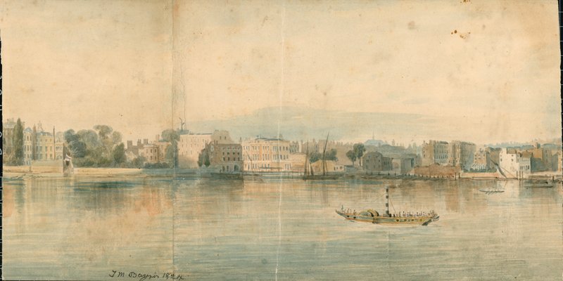Panorama do rio Tamisa, lado norte, em 13 partes de Thomas Mann Baynes