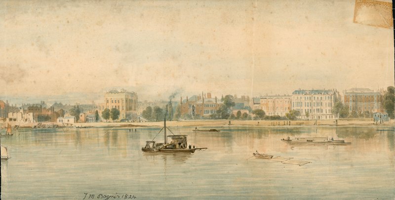 Panorama do rio Tamisa, lado norte, em 13 partes de Thomas Mann Baynes