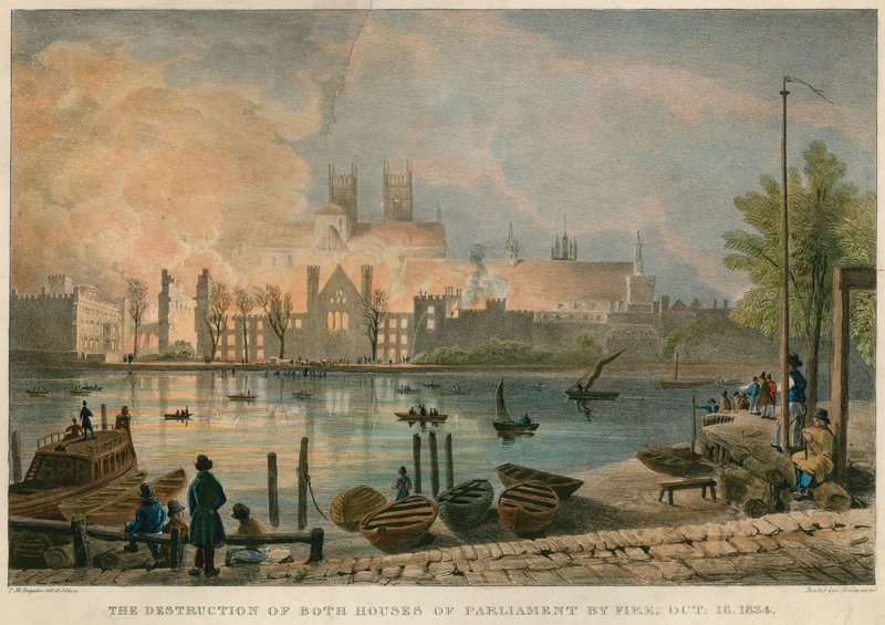 A destruição pelo fogo das Casas do Parlamento pelo fogo em 16 de outubro de 1834 de Thomas Mann Baynes