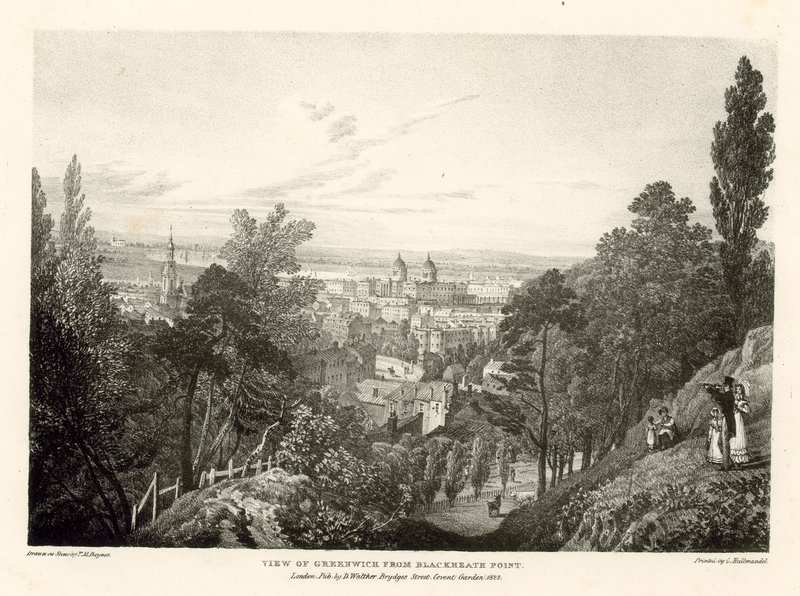 Vista, de, greenwich, de, ponto blackheath, londres de Thomas Mann Baynes