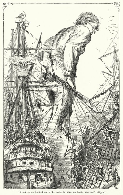 Ilustração para Gullivers Travels de Jonathan Swift (gravura) de Thomas Morten