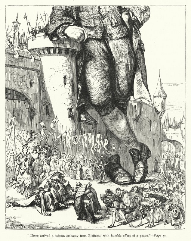 Ilustração para Gullivers Travels de Jonathan Swift (gravura) de Thomas Morten