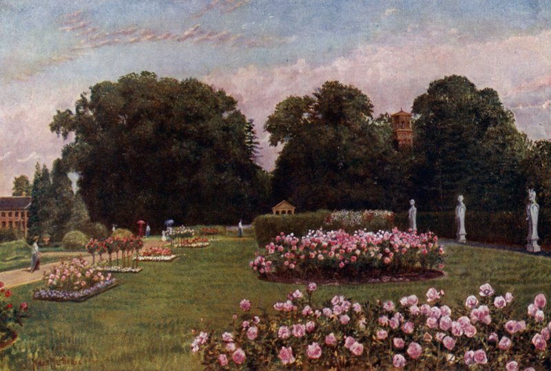 Kew Gardens: No Jardim Italiano (cor litho) de Thomas Mower Martin