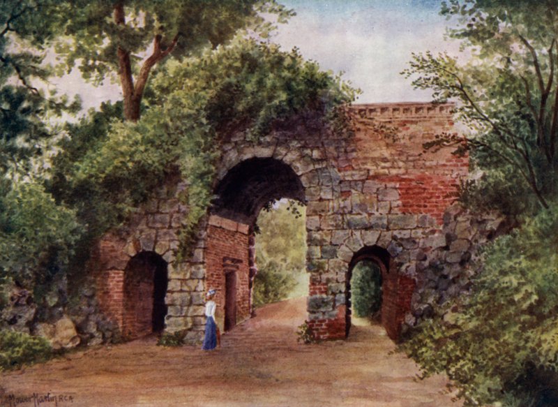 Kew Gardens: O Arco em Ruínas (cor litho) de Thomas Mower Martin