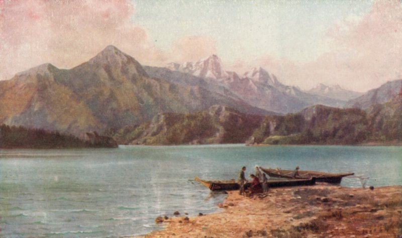 As Montanhas Cascata (cor litho) de Thomas Mower Martin