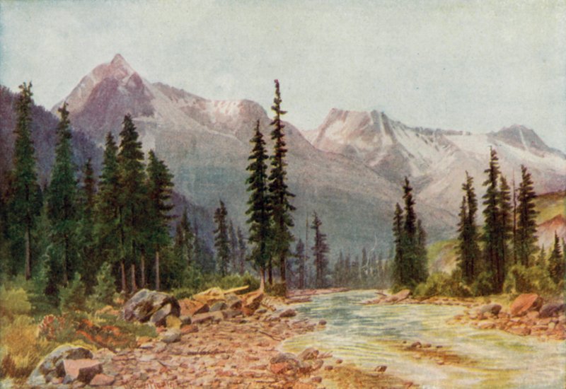 The Rocky Mountains (cor litho) de Thomas Mower Martin