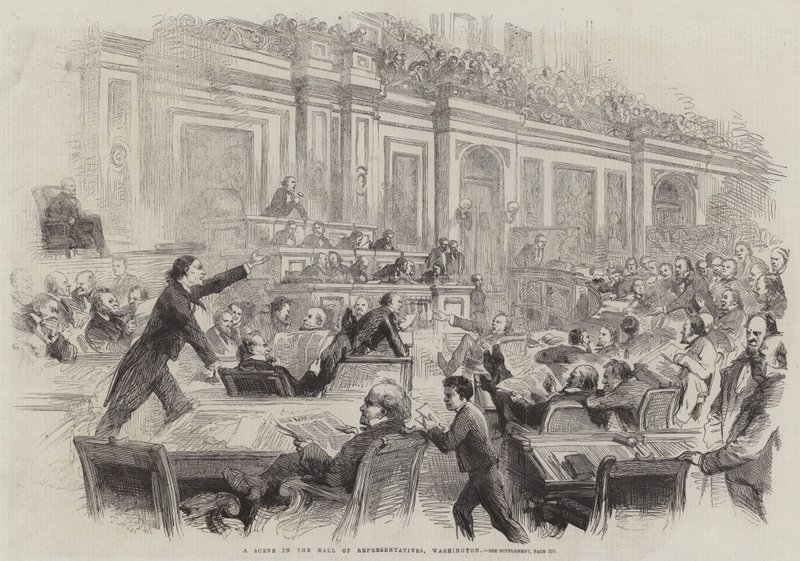 Uma cena no salão de representantes, Washington de Thomas Nast