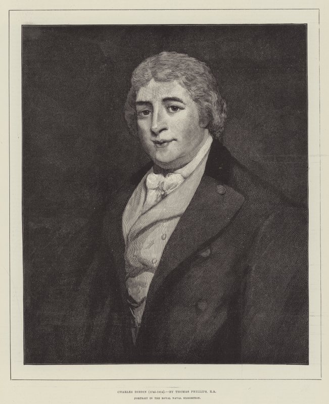 Charles Dibdin (1745-1814), Retrato na Exposição Naval Real de Thomas Phillips