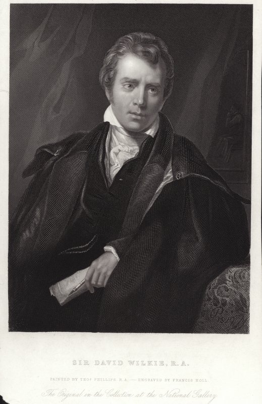 Sir David Wilkie, pintor escocês. Gravura por Francis Holl de Thomas Phillips