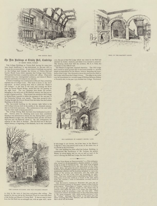 Os novos edifícios no Trinity Hall, em Cambridge de Thomas Raffles Davison