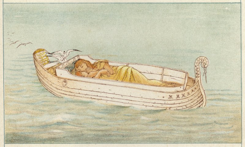 Danae e Perseus (cor litho) de Thomas Ralph Spence
