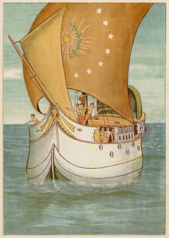 Perseu e sua noiva navegando para Serifos (cor litho) de Thomas Ralph Spence