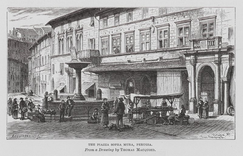 A Piazza Sopra Mura, Perugia (gravura) de Thomas Robert Macquoid