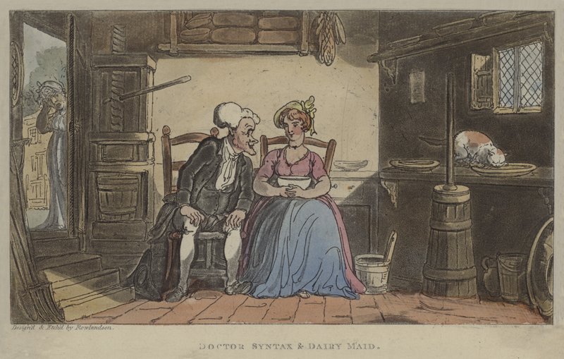 Doctor Syntax e Dairy Maid de Thomas Rowlandson