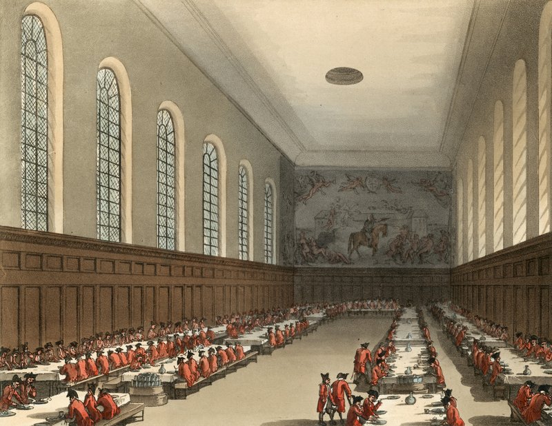 Visão geral do interior do Hospital Chelsea de Thomas Rowlandson