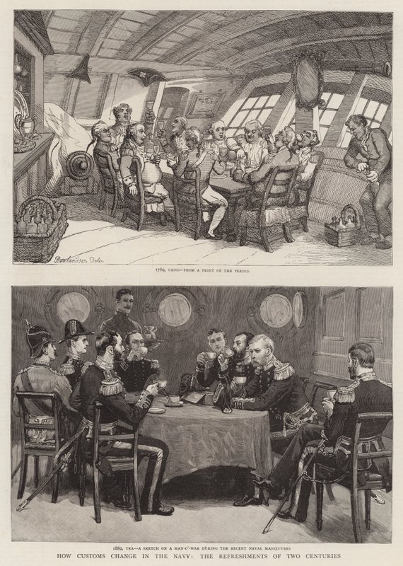 Como as Alfândegas mudam na Marinha, os Refrescos de Dois Séculos de Thomas Rowlandson