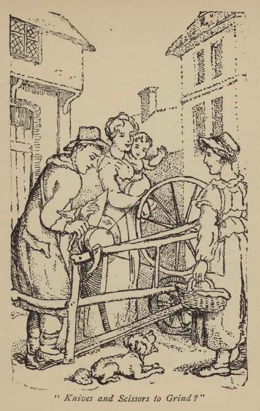 Facas e tesouras para moer de Thomas Rowlandson
