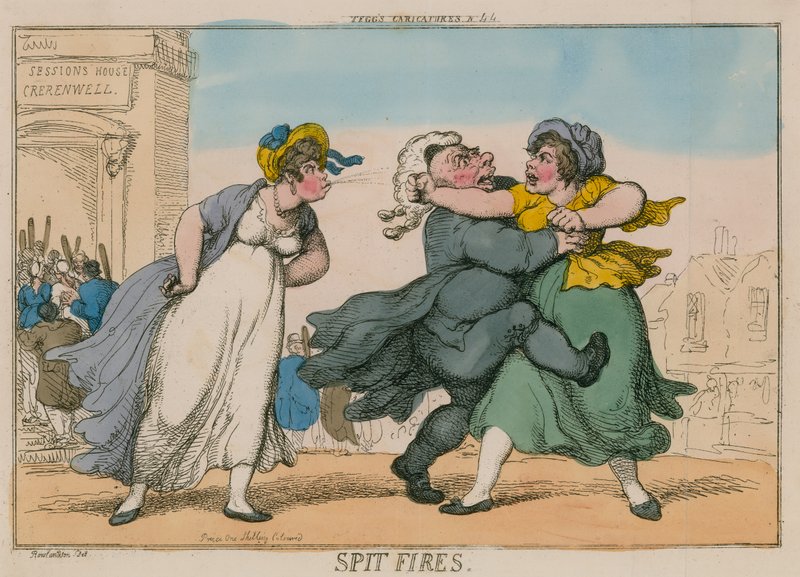 Cuspir Incêndios. Sessions House, Clerkenwell de Thomas Rowlandson
