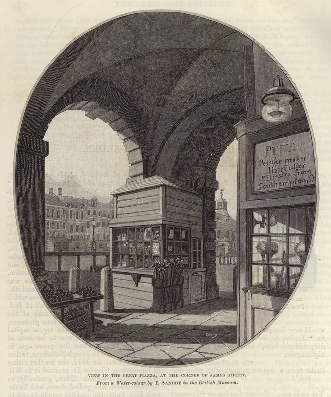 Vista da grande praça na esquina da James Street de Thomas Sandby
