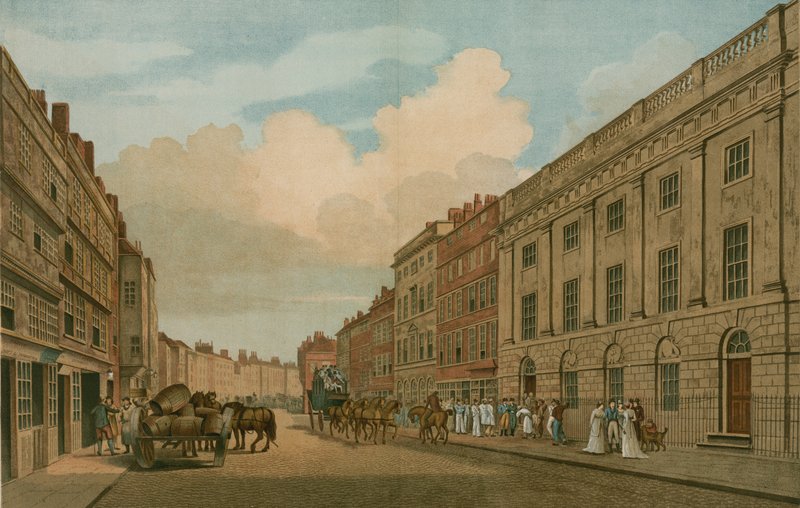 Casa ocupada pela East India Company, Leadenhall Street, Londres, refocada em 1726 de Thomas Snr. Malton