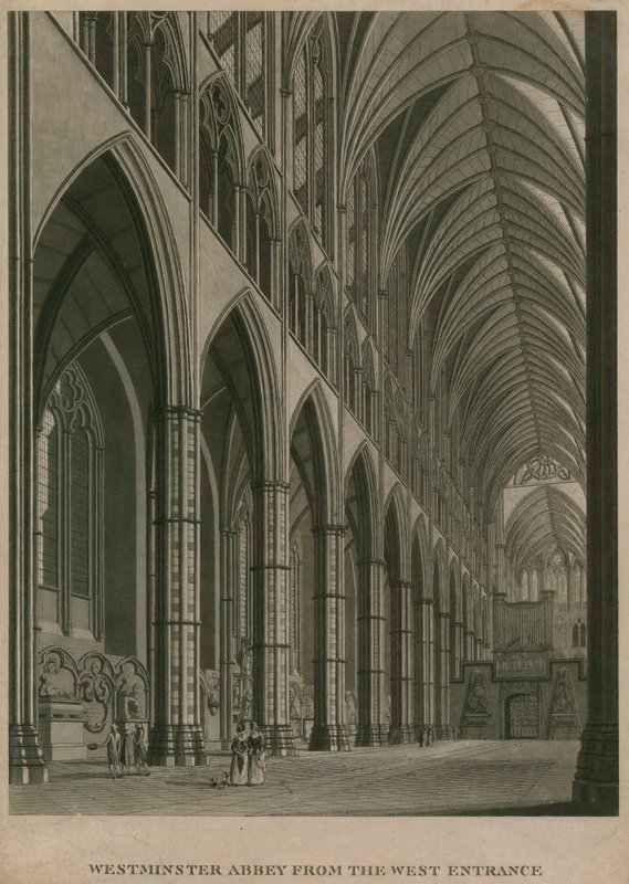 Abadia de Westminster, Londres, a partir da entrada oeste de Thomas Snr. Malton