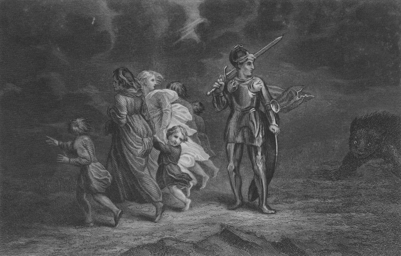 Coração grande fica para receber o Demônio de Thomas Stothard