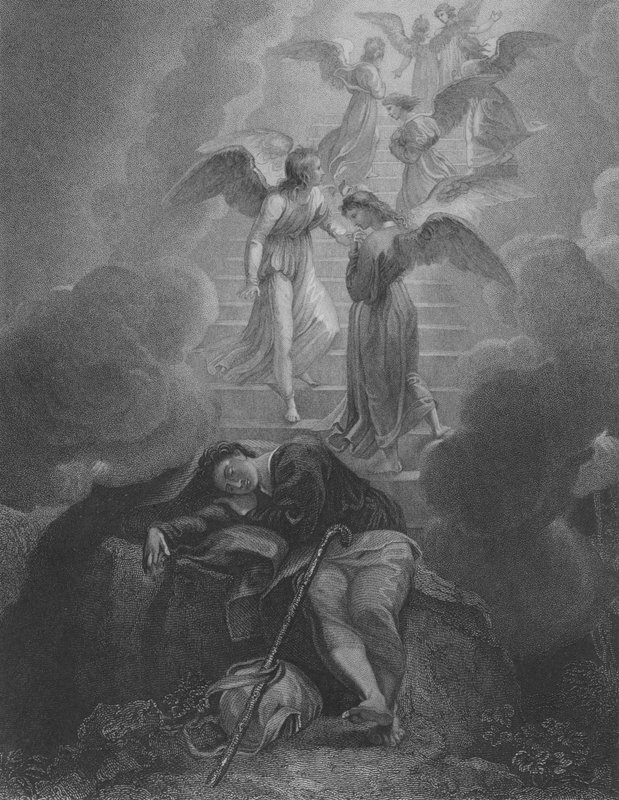 Jacobs Vision, Gênesis 28, versículo 10-16 de Thomas Stothard