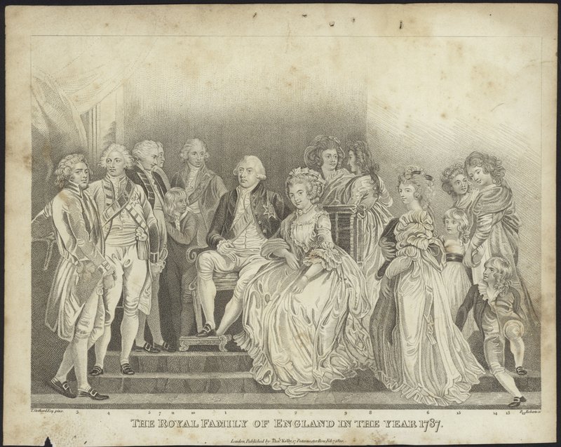 A Família Real da Inglaterra no ano de 1787 de Thomas Stothard