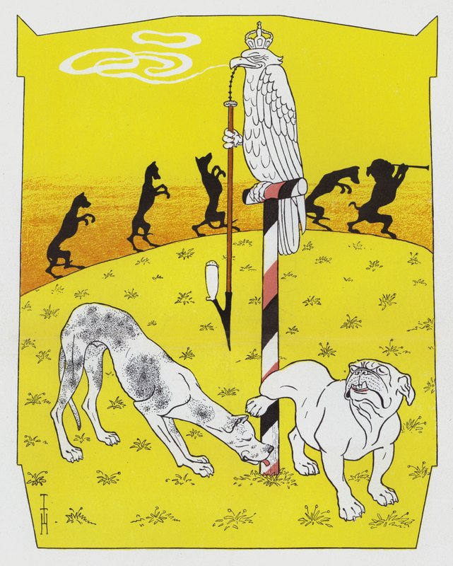 Mastim alemão e Bulldog inglês (cor litho) de Thomas Theodor Heine