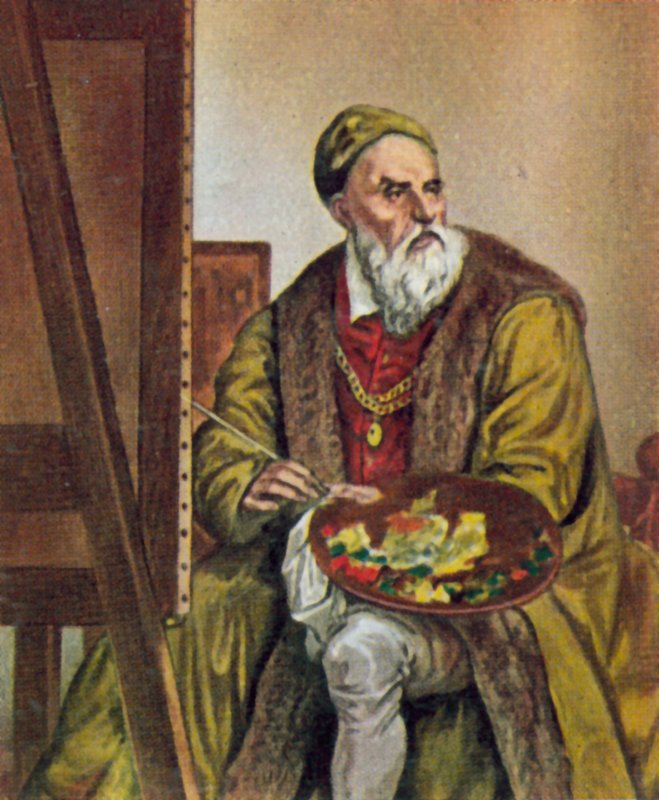Ticiano, artista italiano (litografia a cores) de Titian (c.1488 1576) (after)