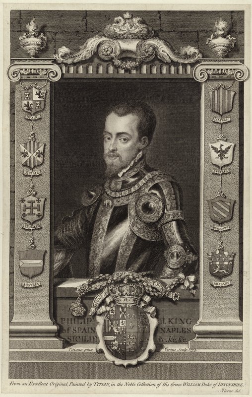 Retrato, de, rei, philipe, ii, de, espanha de Tiziano Vecelli