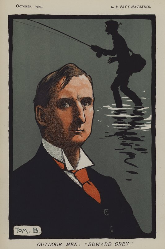 Homens ao ar livre: "Edward Grey" (cor litho) de Tom Browne