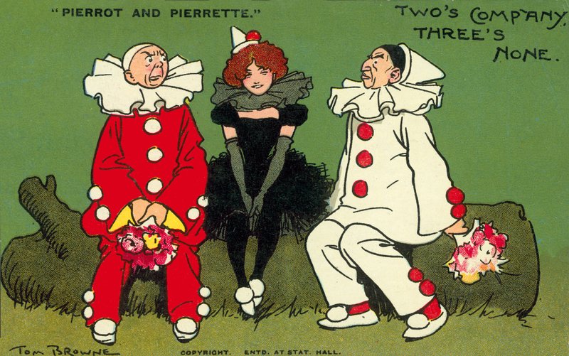 Pierrot e Pierrette (litografia a cores) de Tom Browne