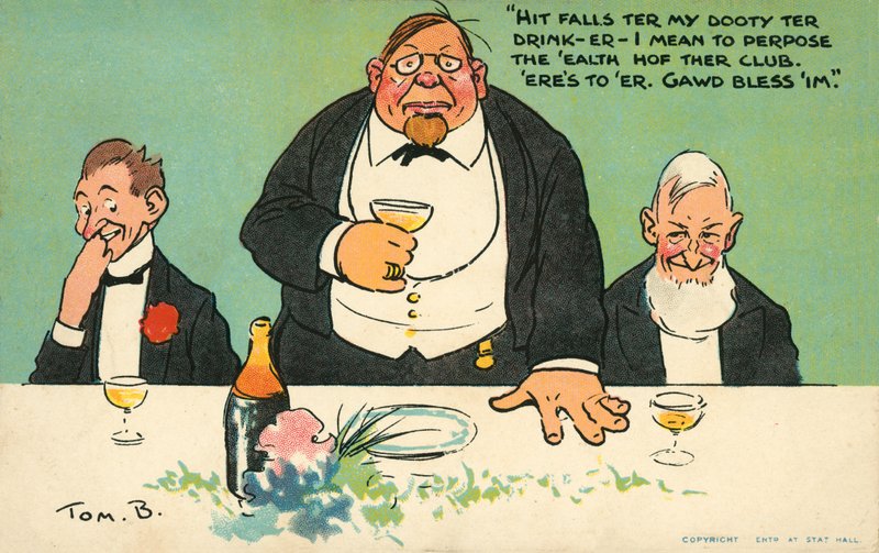 Levantando um brinde ao clube (cor litho) de Tom Browne