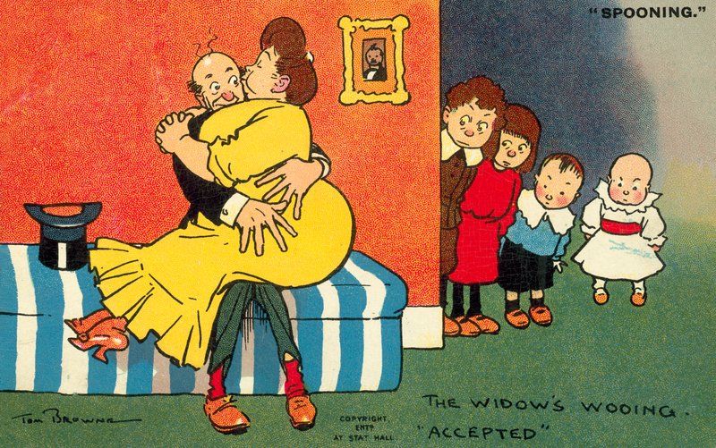 As viúvas que cortejam aceitou (chromolitho) de Tom Browne